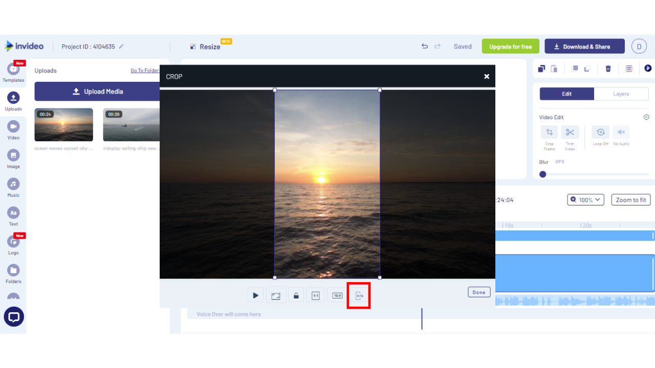how to crop a video